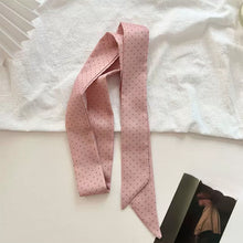 Load image into Gallery viewer, Polka Dot Striped Print Skinny Long Narrow Scarf Multi Use Neck Hair Bag Decoration Wristband Hair Accessory For Women