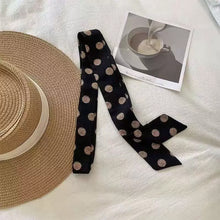 Load image into Gallery viewer, Polka Dot Striped Print Skinny Long Narrow Scarf Multi Use Neck Hair Bag Decoration Wristband Hair Accessory For Women