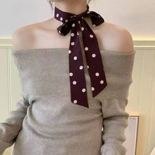 Load image into Gallery viewer, Polka Dot Striped Print Skinny Long Narrow Scarf Multi Use Neck Hair Bag Decoration Wristband Hair Accessory For Women