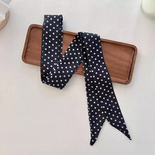 Load image into Gallery viewer, Polka Dot Striped Print Skinny Long Narrow Scarf Multi Use Neck Hair Bag Decoration Wristband Hair Accessory For Women