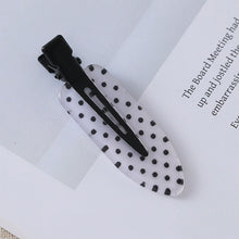 Load image into Gallery viewer, 2Pcs Black White Polka Dot Acrylic Hair Clips Seamless Non Slip Barrettes Daily Party Hair Styling Accessories For Women