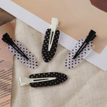 Load image into Gallery viewer, 2Pcs Black White Polka Dot Acrylic Hair Clips Seamless Non Slip Barrettes Daily Party Hair Styling Accessories For Women