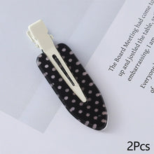 Load image into Gallery viewer, 2Pcs Black White Polka Dot Acrylic Hair Clips Seamless Non Slip Barrettes Daily Party Hair Styling Accessories For Women