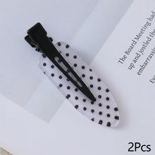 Load image into Gallery viewer, 2Pcs Black White Polka Dot Acrylic Hair Clips Seamless Non Slip Barrettes Daily Party Hair Styling Accessories For Women