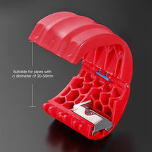 Load image into Gallery viewer, Manual Plastic Pipe Cutting Tool Handheld PVC Pipe Cutter with Safety Lock for Home Plumbing Repair and DIY Projects for Homeowners and Plumbers