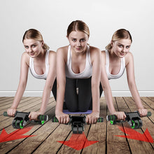 Load image into Gallery viewer, Foldable 4-Wheel Ab Roller Fat Burning Stomach Toning Quiet Roller Home Fitness Equipment for Men Women