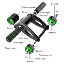 Load image into Gallery viewer, Foldable 4-Wheel Ab Roller Fat Burning Stomach Toning Quiet Roller Home Fitness Equipment for Men Women