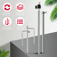 Load image into Gallery viewer, Night Fishing Ground Spike Light Stand Universal Swivel Telescopic Adjustable Stainless Steel Tripod Ground Insert Fishing equipment
