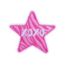 Load image into Gallery viewer, Pink Cartoon Letter Embroidery Iron On Patches Thermoadhesive Diy Sew Stickers For Clothing Accessories Jacket Decoration