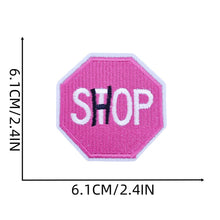 Load image into Gallery viewer, Pink Cartoon Letter Embroidery Iron On Patches Thermoadhesive Diy Sew Stickers For Clothing Accessories Jacket Decoration