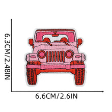 Load image into Gallery viewer, Pink Cartoon Letter Embroidery Iron On Patches Thermoadhesive Diy Sew Stickers For Clothing Accessories Jacket Decoration
