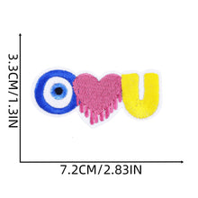 Load image into Gallery viewer, Pink Cartoon Letter Embroidery Iron On Patches Thermoadhesive Diy Sew Stickers For Clothing Accessories Jacket Decoration