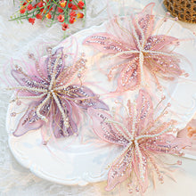 Load image into Gallery viewer, Ethereal Feather Pearl 3D Organza Flower Patch Twisted Wire Lace Studded Handmade Patch For Clothes Accessories Diy Decoration
