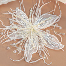 Load image into Gallery viewer, Ethereal Feather Pearl 3D Organza Flower Patch Twisted Wire Lace Studded Handmade Patch For Clothes Accessories Diy Decoration