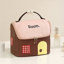 Load image into Gallery viewer, Cute Cartoon House Shape Cosmetic Bag Large Capacity Portable Travel Wash Bag Makeup Storage Organizer Handbag