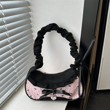 Load image into Gallery viewer, Fashion Grid Lace Ribbon Underarm Bag Adjustable Shoulder Strap Single Shoulder Crossbody Mini Handbag For Commute