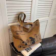 Load image into Gallery viewer, Cute Cat Women Canvas Tote Bag Large Capacity Durable Classic Shoulder Bag Handbag For Work Office Daily Shopping