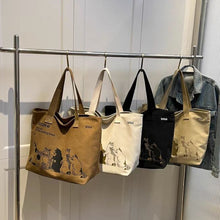 Load image into Gallery viewer, Cute Cat Women Canvas Tote Bag Large Capacity Durable Classic Shoulder Bag Handbag For Work Office Daily Shopping