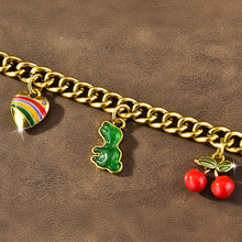 Load image into Gallery viewer, Shining Cherry Keychain Metal Flowers Dinosaur Bag Charm Fashion Car Key Ring Versatile Bag Pendant Exquisite Decoration Gifts For Women Men