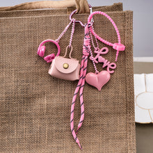 Load image into Gallery viewer, Braided Rope Keychain Mini Bow Bag Charm Handmade Pendant Car Key Ring Mobile Phone Decoration For Women