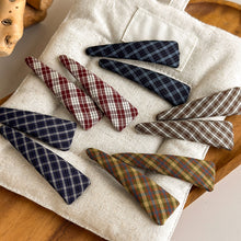 Load image into Gallery viewer, Elegant Sweet Plaid Triangle Hair Clip Simple Side BB Clip Versatile Bangs Hair Accessories For Women