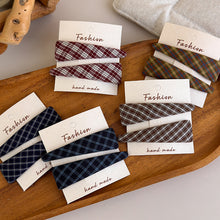 Load image into Gallery viewer, Elegant Sweet Plaid Triangle Hair Clip Simple Side BB Clip Versatile Bangs Hair Accessories For Women