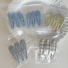 Load image into Gallery viewer, British Style Plaid Polka Dot Water Drop BB Hair Clip Hairpin Set Broken Hair Bangs Accessories For Girls Women