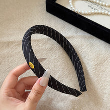 Load image into Gallery viewer, Stripe Fabric Headband Retro Gold Logo Fashion Hair Hoop Comfortable Temperament Hair Accessories For Women Girls