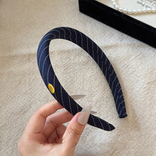 Load image into Gallery viewer, Stripe Fabric Headband Retro Gold Logo Fashion Hair Hoop Comfortable Temperament Hair Accessories For Women Girls