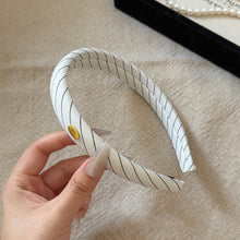 Load image into Gallery viewer, Stripe Fabric Headband Retro Gold Logo Fashion Hair Hoop Comfortable Temperament Hair Accessories For Women Girls