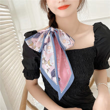 Load image into Gallery viewer, Elegant Floral Scarf Narrow Thin Long Hairband Neckerchief Vacation Headscarf Bag Decoration Accessories For Women