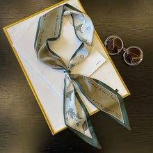 Load image into Gallery viewer, Elegant Floral Scarf Narrow Thin Long Hairband Neckerchief Vacation Headscarf Bag Decoration Accessories For Women