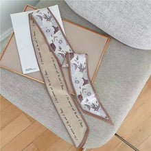 Load image into Gallery viewer, Elegant Floral Scarf Narrow Thin Long Hairband Neckerchief Vacation Headscarf Bag Decoration Accessories For Women