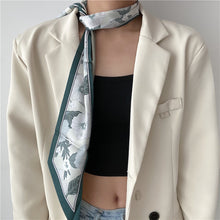 Load image into Gallery viewer, Elegant Floral Scarf Narrow Thin Long Hairband Neckerchief Vacation Headscarf Bag Decoration Accessories For Women