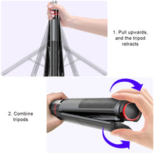 Load image into Gallery viewer, Floor-Standing Collapsible Tripod Handheld Selfie Stick 360° Rotating Gimbal Anti-Shake Phone Holder For Live Streaming