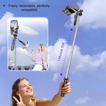 Load image into Gallery viewer, Floor-Standing Collapsible Tripod Handheld Selfie Stick 360° Rotating Gimbal Anti-Shake Phone Holder For Live Streaming
