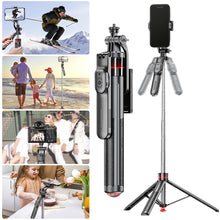Load image into Gallery viewer, Floor-Standing Collapsible Tripod Handheld Selfie Stick 360° Rotating Gimbal Anti-Shake Phone Holder For Live Streaming