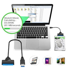 Load image into Gallery viewer, 2.5" SSD Hard Drive Cable SATA to USB Easy Drive Cable USB 3.0 High-Speed Transfer Cable Laptop Notebook Hard Drive Connection Adapter Cord