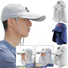 Load image into Gallery viewer, Multi-functional Baseball Cap with Removable Neck Flap and Face Mask Quick Dry Foldable Sun Hat Mosquito Repellent Sun Protection for Outdoor Fishing