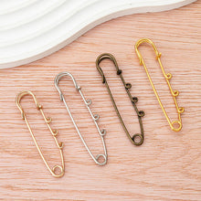 Load image into Gallery viewer, 10Pcs Metal Heavy Duty Safety Pins Brooch Pin 3 Loops Clothing Accessories DIY Crafts Jewelry Making Sewing Crochet Decoration Parts