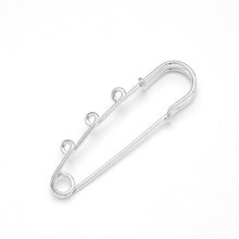 Load image into Gallery viewer, 10Pcs Metal Heavy Duty Safety Pins Brooch Pin 3 Loops Clothing Accessories DIY Crafts Jewelry Making Sewing Crochet Decoration Parts