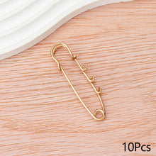 Load image into Gallery viewer, 10Pcs Metal Heavy Duty Safety Pins Brooch Pin 3 Loops Clothing Accessories DIY Crafts Jewelry Making Sewing Crochet Decoration Parts