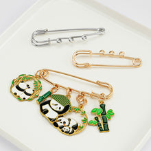 Load image into Gallery viewer, 10Pcs Metal Heavy Duty Safety Pins Brooch Pin 3 Loops Clothing Accessories DIY Crafts Jewelry Making Sewing Crochet Decoration Parts