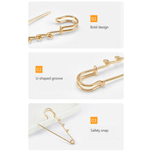 Load image into Gallery viewer, 10Pcs Metal Heavy Duty Safety Pins Brooch Pin 3 Loops Clothing Accessories DIY Crafts Jewelry Making Sewing Crochet Decoration Parts