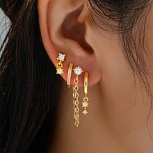 Load image into Gallery viewer, 4 Pairs Fashion Huggie Hoop Earring Set Pearl Drop Layered Cartilage Piercing Jewelry Accessories For Women