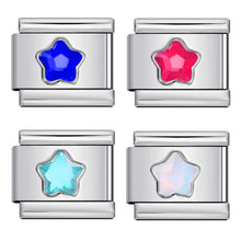Load image into Gallery viewer, Colorful Five-Pointed Star Personalized Diy Stainless Steel Charm Bracelet 9mm Fashion Jewelry Accessories Supplies