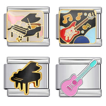 Load image into Gallery viewer, Personalized Diy Stainless Steel Charm Bracelet 9mm Music Guitar Piano Beads Fashion Jewelry Accessories