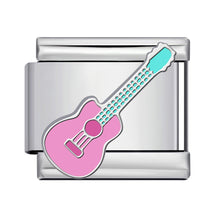 Load image into Gallery viewer, Personalized Diy Stainless Steel Charm Bracelet 9mm Music Guitar Piano Beads Fashion Jewelry Accessories