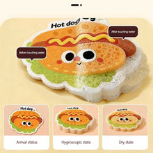 Load image into Gallery viewer, Cute Hot Dogs Cookies Design Cartoon Pulp Cotton Cleaning Sponge Bleach Cloth Dish Sponge Kitchen Rags Tools