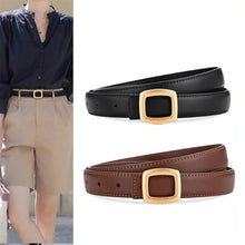 Load image into Gallery viewer, Women Genuine Leather Belt Simple Elegant Style Versatile Black Jeans Belt Daily Fashion Accessories